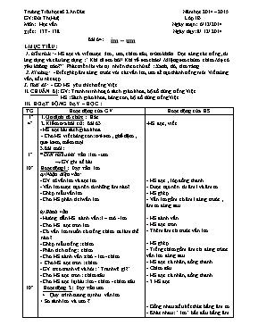 Giáo án Lớp 1 - Tuần 16 - Năm học 2014-2015
